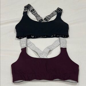 Women's Black and Purple Sports Bras